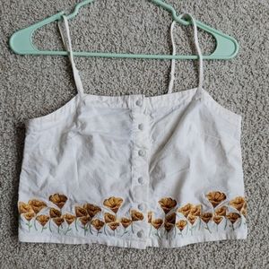 Forever21 cream boho sleeveless top